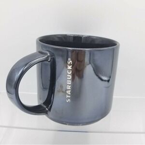 Starbucks 2013 Metallic Silver Gray Glossy Coffee Cup Mug.‎ 14oz.